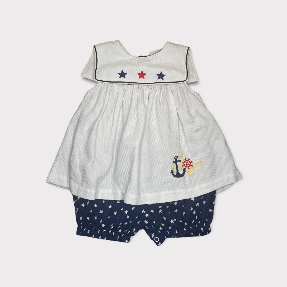 B.T. Kids Sailor Embroidered Romper